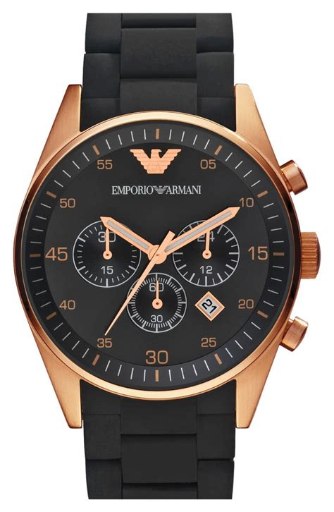 emporio armani silicone strap watch.